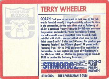 1991 Scanlens Stimorol #77 Terry Wheeler Back